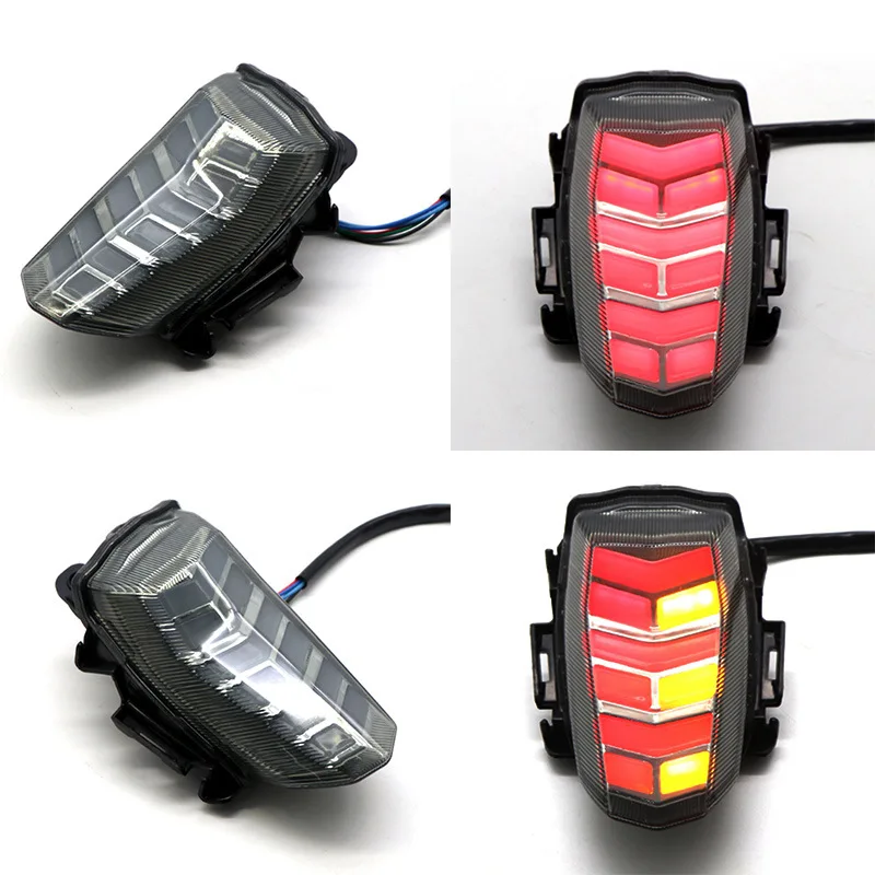 Мотоциклетные светодиодные задние фонари черные линзы стоп-сигнал поворотные