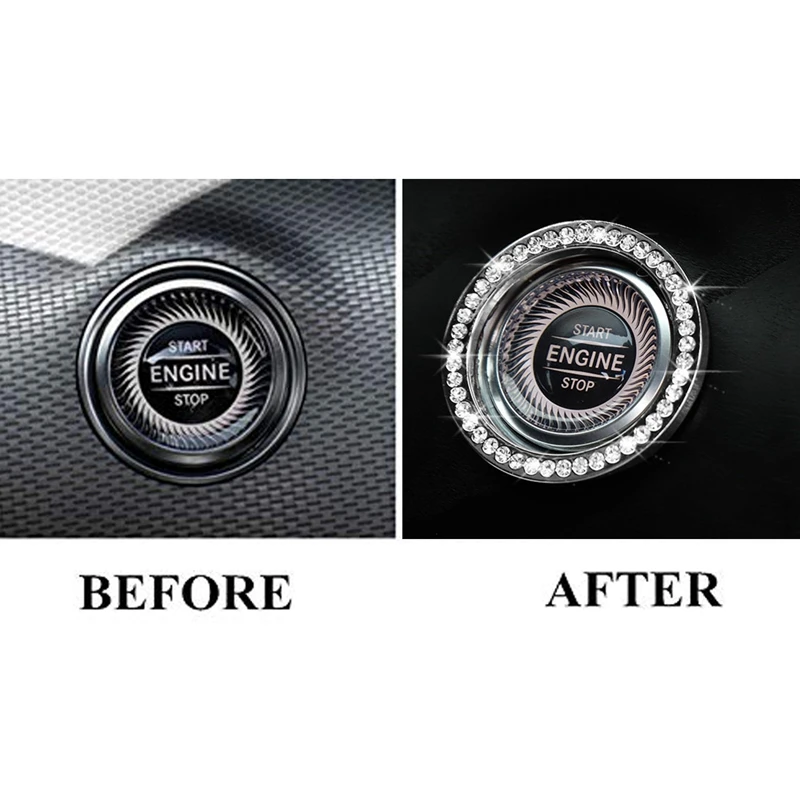 Кристалл автомобильный старт стоп зажигания Кнопка ключ внешнее кольцо