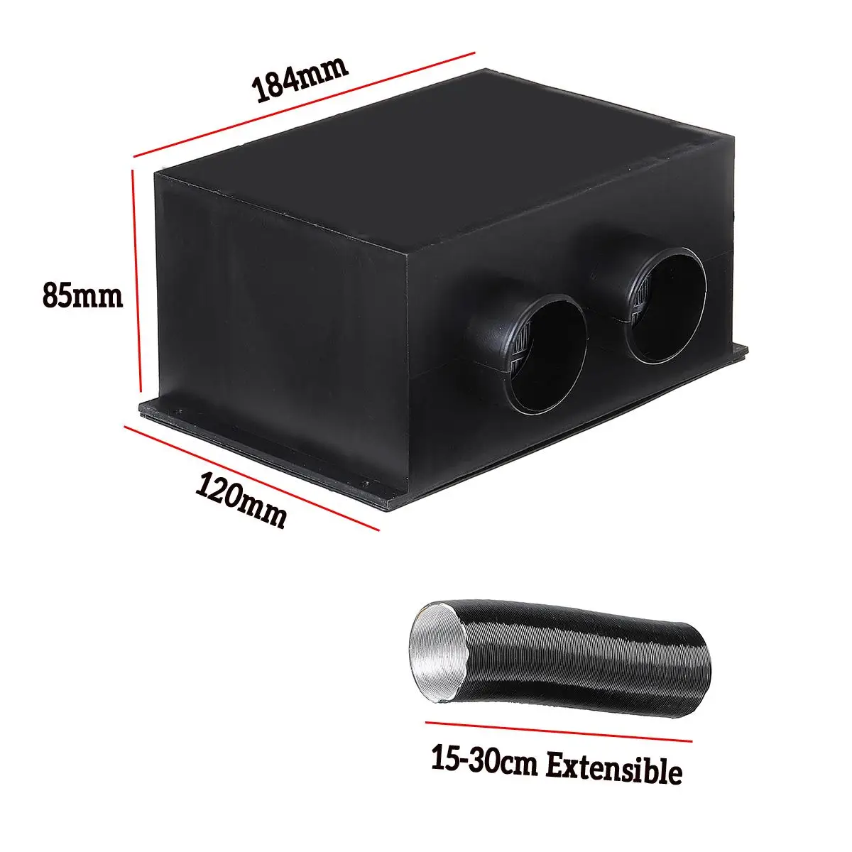 

600W Car Heater Electric Windshield Defroster Fan with 2 Extensible Hoses 12V/24V Fast Heating Fan Car Dryer Defroster Demister