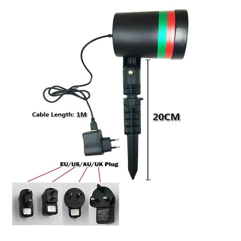 Дешево Лазерный прожектор, уличный Водонепроницаемый светодиодный сценисветильник светильник для сада, дерева, движущийся лазерный проектор для ...