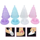 Гигиенические менструальные чаши для женщин, складные многоразовые менструальные женские чаши медицинского класса, 1 шт.