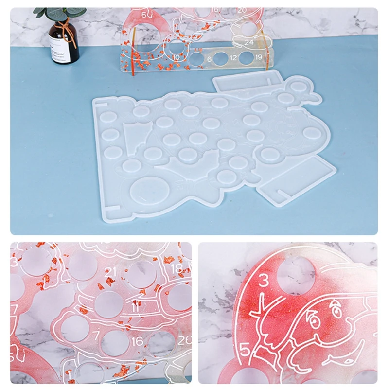 

DIY Resin Mold Suitable for Jewelry Silicone Resin Molds Including Santa Claus Stand Decoration Silicone Mold Pendant