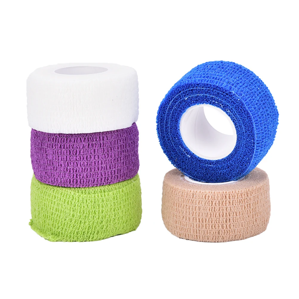 

4.5m x 2.5cm Self-Adhering Bandage Wraps Elastic Adhesive First Aid Tape Women Men Gym Bodybuild Workout Fitness Support