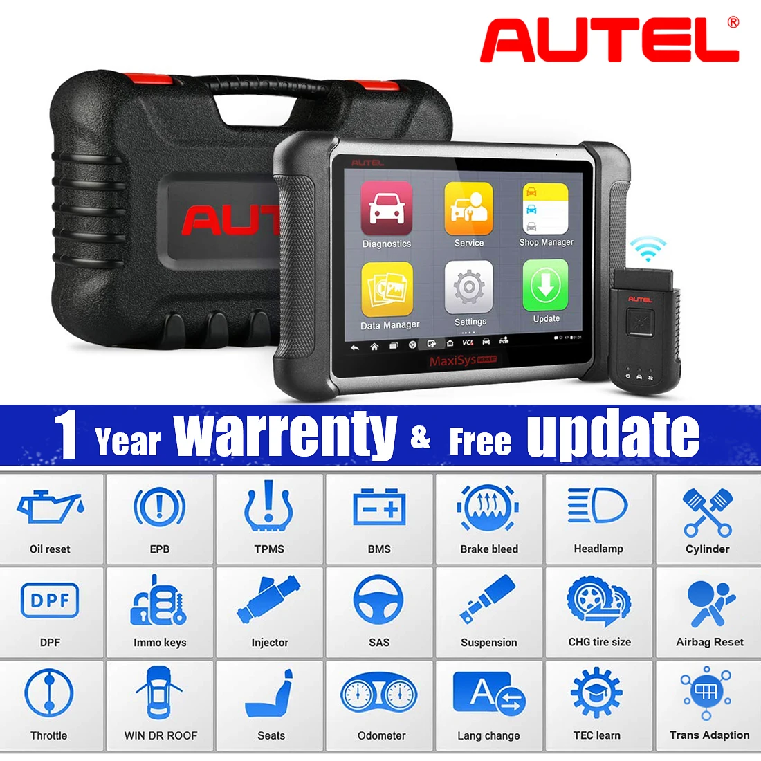 AUTEL MaxiSys MS906BT OBD2 сканер автомобильный диагностический инструмент ключ