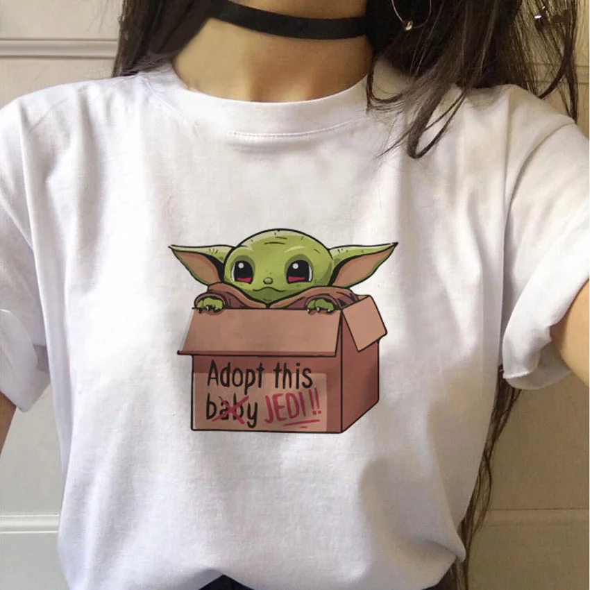 Детская футболка с Йодой мандалорианкой для мужчин/wo мужчин Harajuku рисунком из