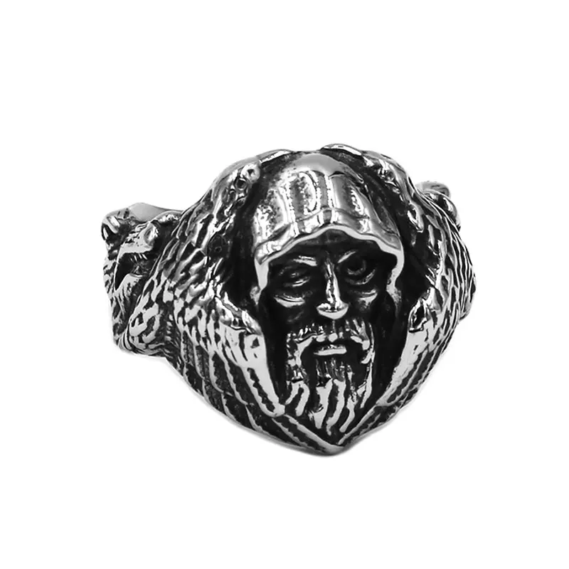 Норвежский Викинг Волк Орел кольцо из тонких пластин Нержавеющая сталь