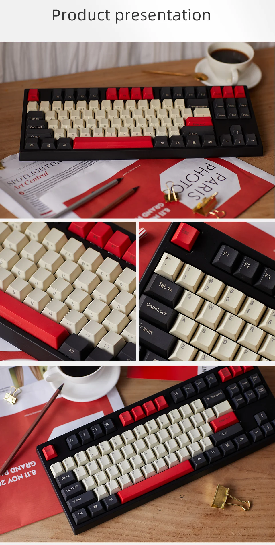 PBT ключ Кепки ANSI сбоку/положительный/спереди рубашка с принтом в виде вишен MX Кепки Набор для TKL 87/104/108/60% игровая клавиатура подходит Anne Akko X уточка