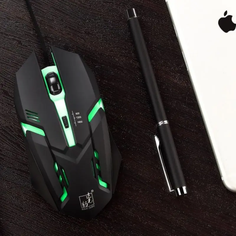 

K2 USB Wired Photoelectric LED Luminous With Aggravate Block Mouse Pad Computer Office Game Mouse