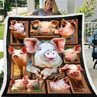 animals series pig bear blanket for bed sofa thick plush sherpa weighted blanket cubre cama warm bedspreads travel throw blanket