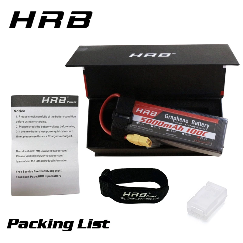 HRB Графен 6S 22 2 V 5000mah 100C 200C аккумулятор для батарей Lipo goblin trex 600 вертолет RC