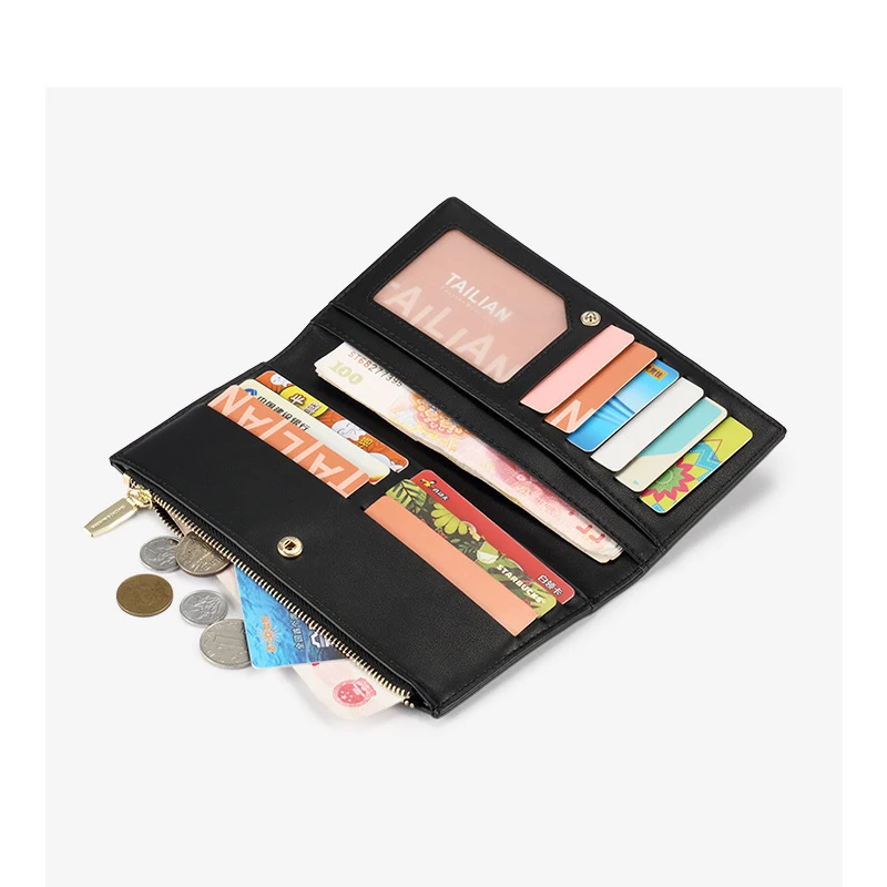 FOSIZZO Wallet For Cards And Money With Coin Pocket For Women Long PU Leather Coin Purses Designer Luxury Brand Wallet Case 3024