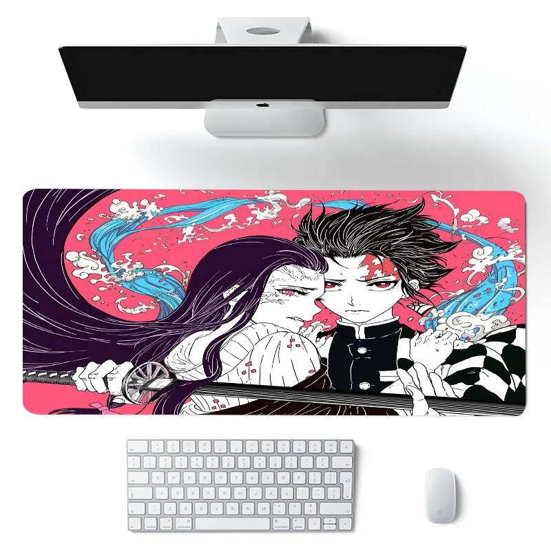 

XL Anime Kimetsu no Yaiba Pad Mouse HD Print Computer Gamer Locking Edge Mousepad XXL Keyboard PC Mice Mats Pad for csgo lol