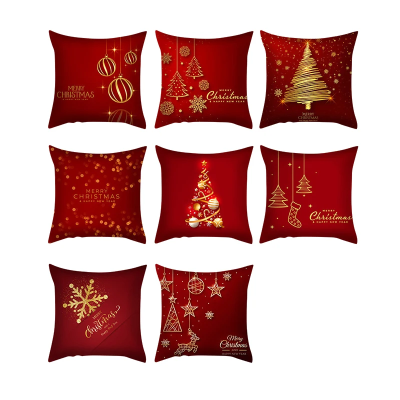 

Christmas Cushion Cover Red Decorative Home Decor Sofa Pillow Case Cover Seat Car Throw Pillowcase Christmas Decoration For Home