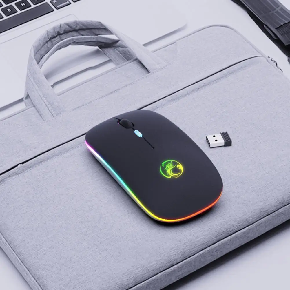 imice silent led wireless mouse rgb rechargeable mouse wireless computer backlit ergonomic gaming mouse for laptop pc free global shipping