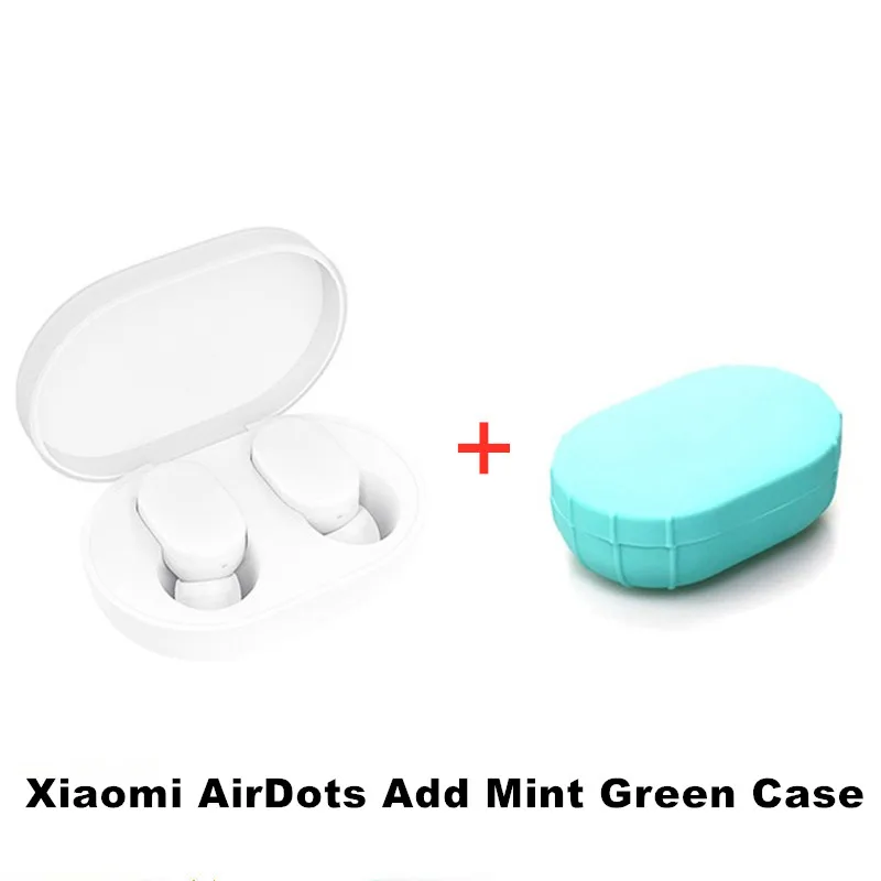 AirDots Green Case Xiao mi Red mi Airdots TWS mi True беспроводные Bluetooth наушники стерео бас Bluetooth 5,0 с mi c Handsfree Наушники управление AI - Цвет: AirDots Green Case