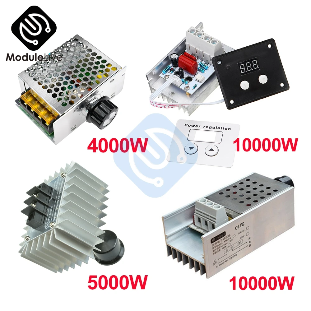 

AC 220V Electronic SCR Voltage Regulator Dimming Speed Control Temperature Adjustment 4000W 5000W 10000W Motor Speed Controller
