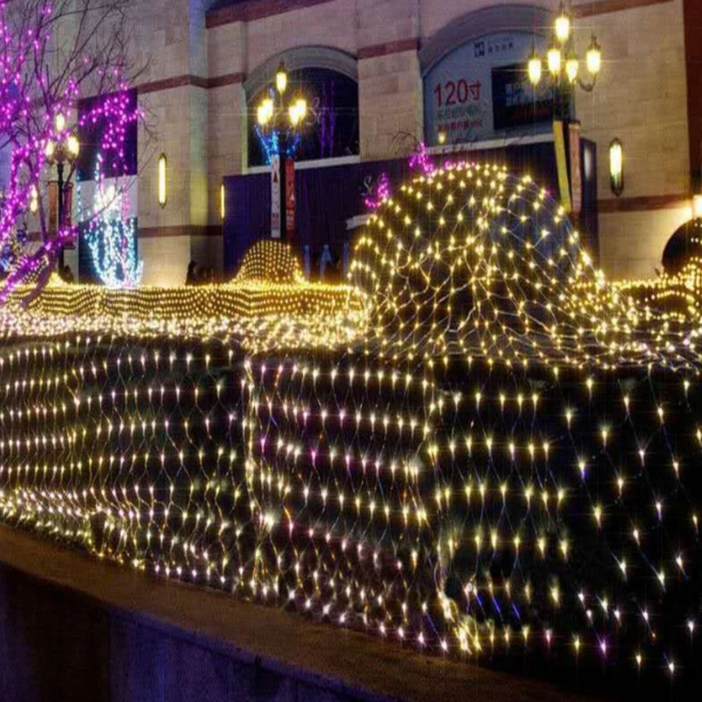 

Net LED String Lights 8Modes 220V 1.5x1.5m 3X2M 6X4M Festival Christmas Decoration New Year Wedding Party Waterproof