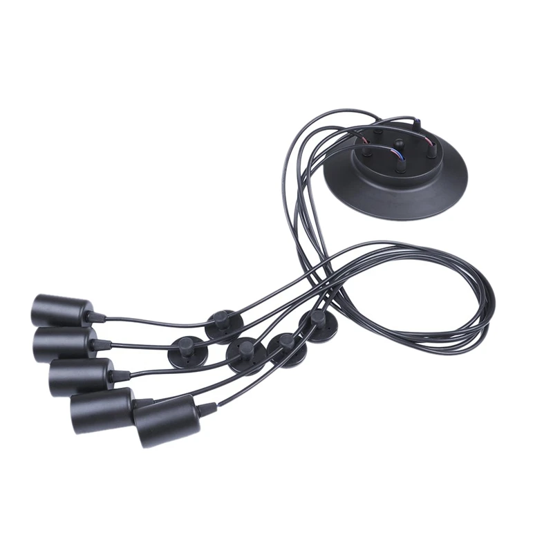 Sleeve Retro Lampshade Suspensions Vintage Adjustable RéTro Chandelier Ceiling Lamp (E27) Dining Hall Bedroom Hotel 5 Arms (Bulb | Лампы и