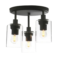 permo 3 light semi flush mount ceiling lamp with glass shade ceiling chandelier light for hallway loft kitchen bar dining room