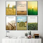 Пшеничное ухо поле пшеничный стебель рулон пейзаж настенная живопись холст скандинавские постеры и печать настенные картины для декора гостиной