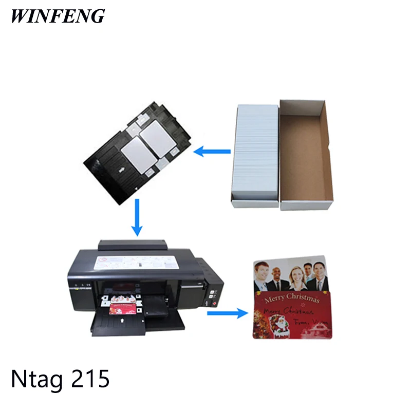 10 шт./лот 13 56 МГц RFID чип карта струйная печать белая ПВХ перезаписываемая NTAG215 NFC