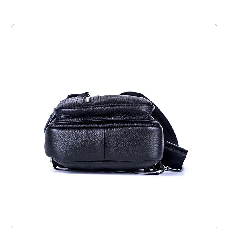 

Leather Chest Bag Man's Shoulder Messenger Bag Chest Bag Man's Fashion Small Backpack