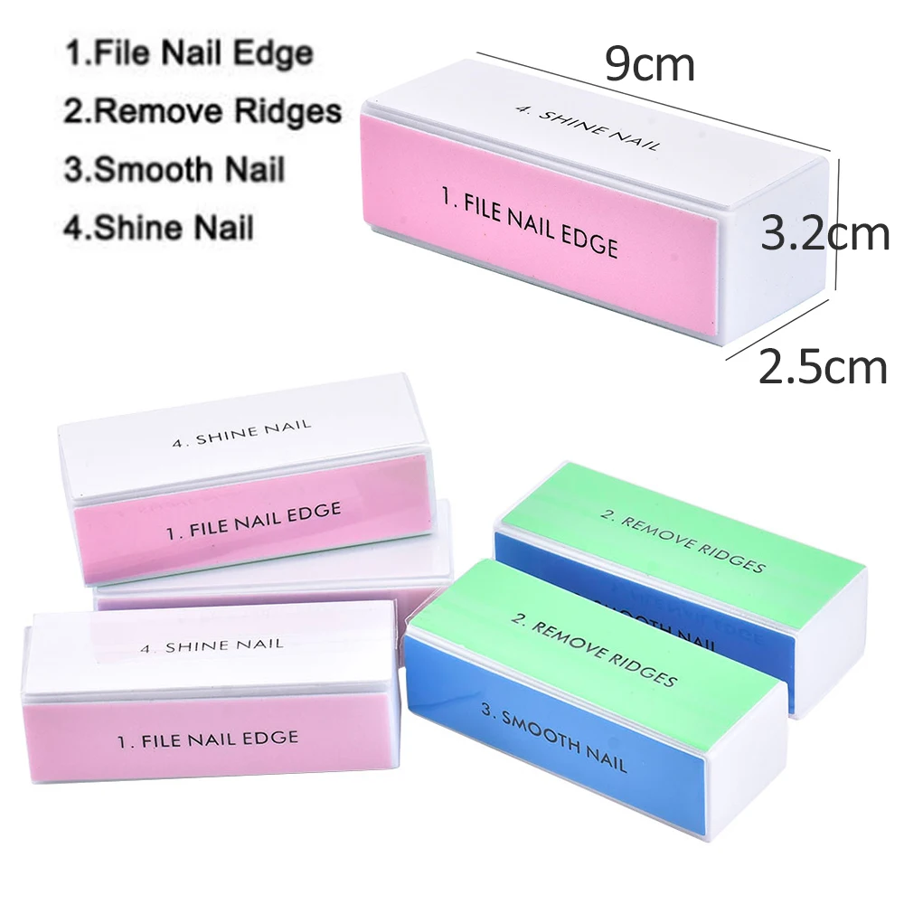 

5 Pcs/Lot 4 Ways Nail Art Buffer Buffing Block Sanding Files Acrylic Pedicure Manicure Polish Nail Buffer Buffing File Tools