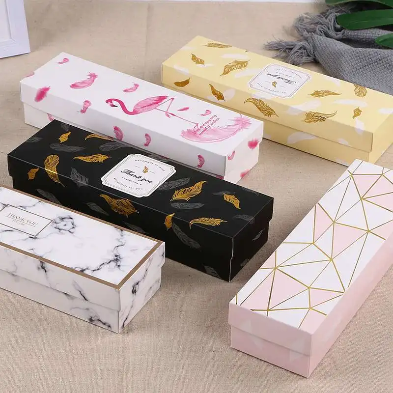 

Creative Flamingo Marble Gift Box Nougat Cake Paper Boxes Wedding Chocolate Cookies Packing Storage Box New Year Gift Wrapping