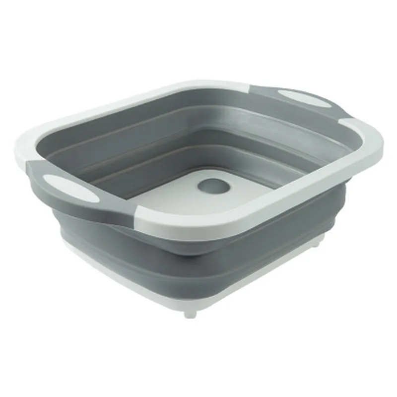 Multifunctional Folding Cutting Board Basket Collapsible Dish Tub With Draining Plug Colander Fruits Vegetable Storage | Дом и сад