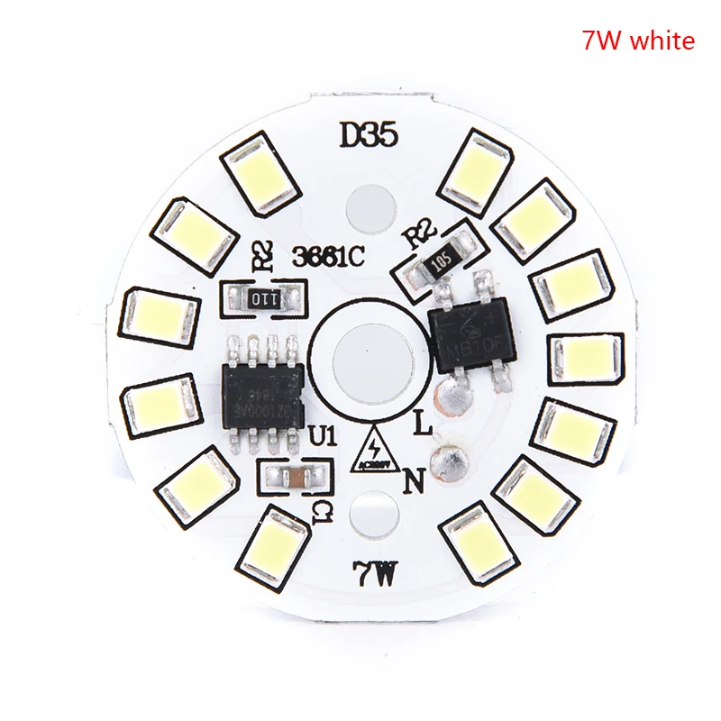7w white 1 шт. светодиодный нашивка-лампочка лампа SMD пластина круглый Модуль светильник-источник для лампы светильник белый/теплый белый - Испускаемый цвет: 7w white
