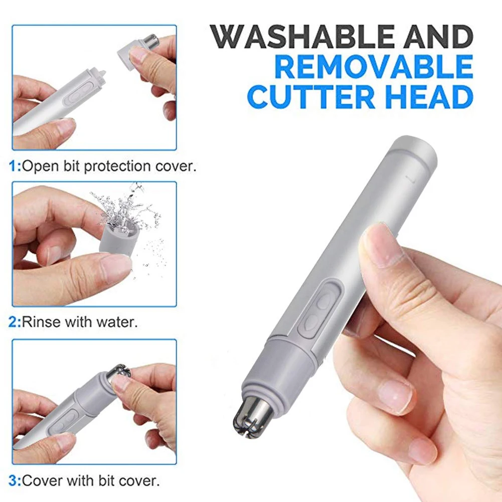 Men Face Care Manual Mini Removal Portable Stainless Steel Safe Tool Electric Shaving Nose Hair Trimmer Painless Cut | Красота и