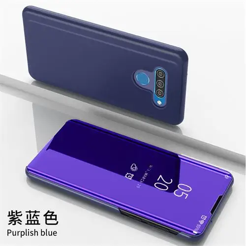 Purple Blue Противоударный чехол для LG Q60 роскошное умное зеркало откидная крышка на LG K50 Fundas на LG K12 Prime Coque LG K12 Max - Цвет: Purple Blue