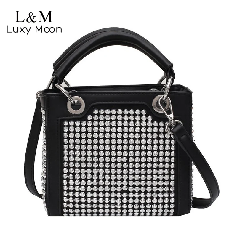 Роскошная дамская сумочка со стразами модный миниатюрный саквояж ведро из