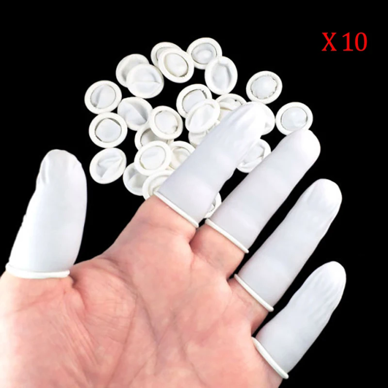 

10 шт. одноразовые латексные напальчники, Антистатическая резиновая защита пальцев