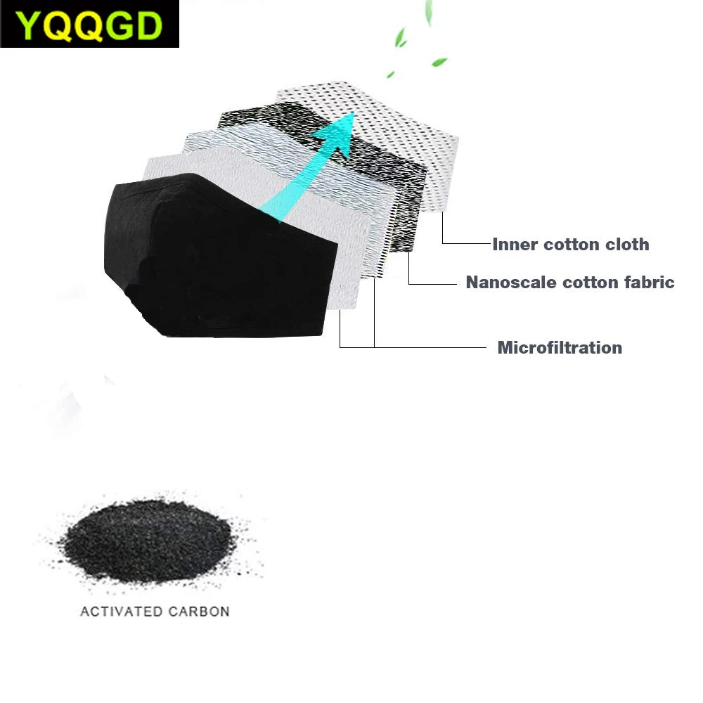 1 шт. модный унисекс хлопок дыхательный клапан рот маска ткань активированный