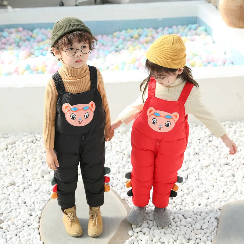 OLEKID/2021 зимние детские комбинезоны с героями мультфильмов хлопковые брюки на пуху