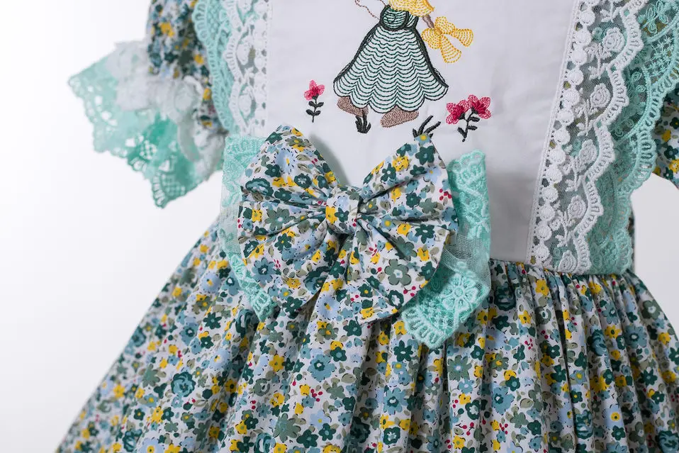 Pettigirl зеленое летнее праздничное платье для девочек кружевное свадебное с