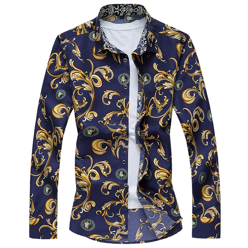 Мужская Однотонная рубашка с длинным рукавом размеры до 6XL|Повседневные рубашки|