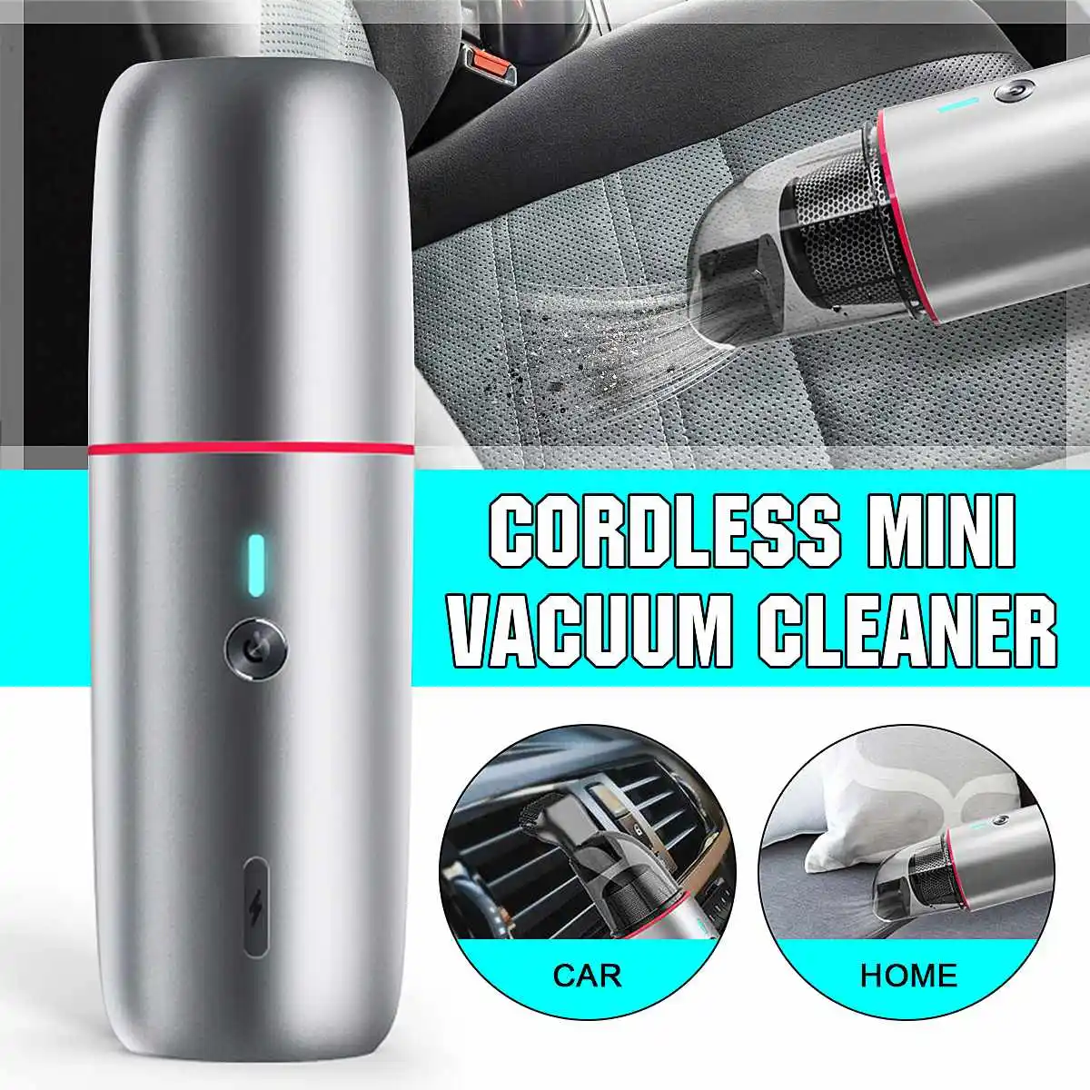

4800Pa Wireless Car Mini Vacuum Cleaner Portable Handheld Car Vaccum Cleaner Vacuuming Cleaning Automobile Portable
