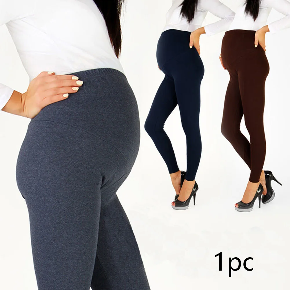 

Pencil Pants Soft Casual Adjustable Buckle Comfortable Tight Leggings Solid Maternity Trousers Pregnant Women Slim High Waist