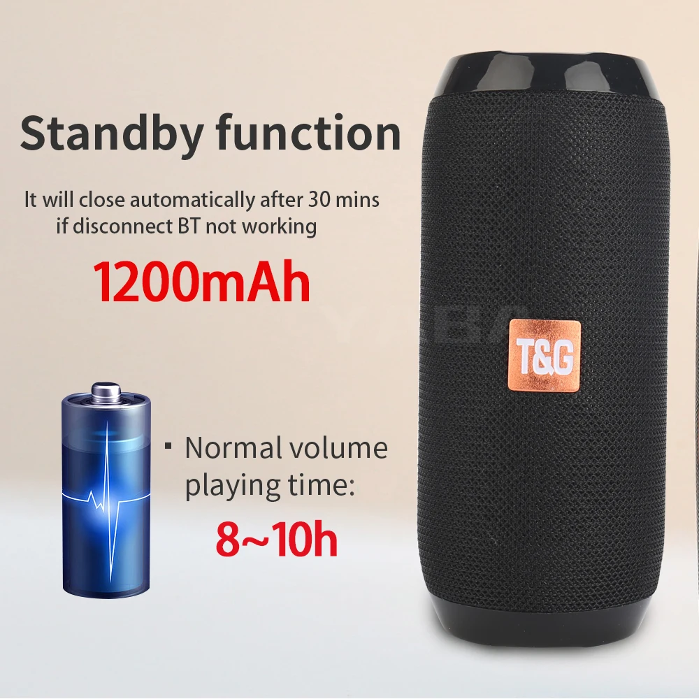 Portable Bluetooth-compatible Speakers Wireless Soundbar subwoofer Outdoor Sports IPX5 Waterproof Support TF Card FM Radio AUX |