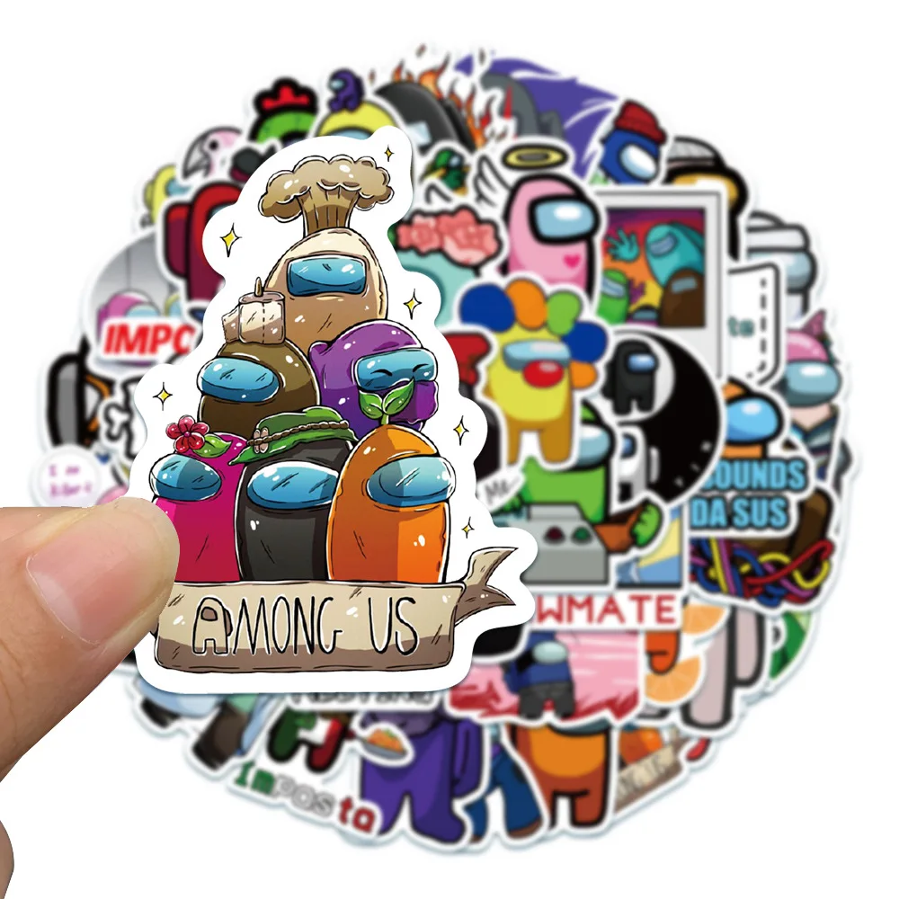 

50Pcs/pack Game Among US Cartoon Stickers For Laotop Phone Skateboard Fridge Guitar Motorcycle Car Travel Luggage Sticker Decals