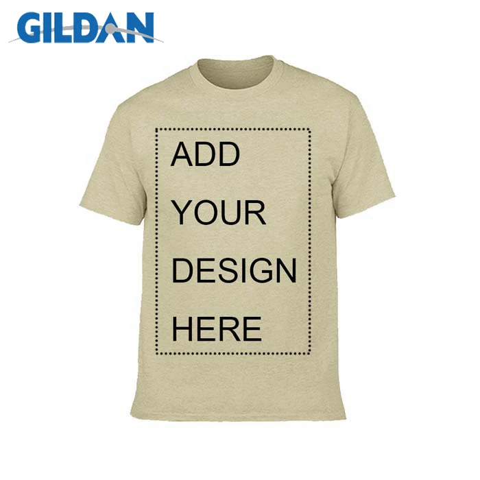 Sand Color GILDAN бренд индивидуальные мужские футболки печать ваш собственный дизайн Высококачественная дышащая хлопковая футболка для мужчин плюс размер XS-3XL - Цвет: Sand Color