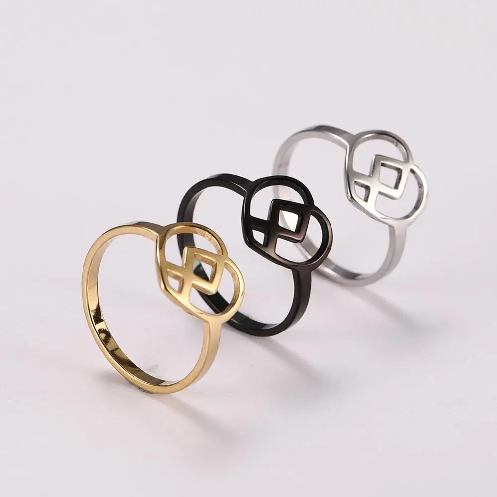 Женское кольцо с буквами Lemegeton серебряное и черное в стиле панк Викинг Норский