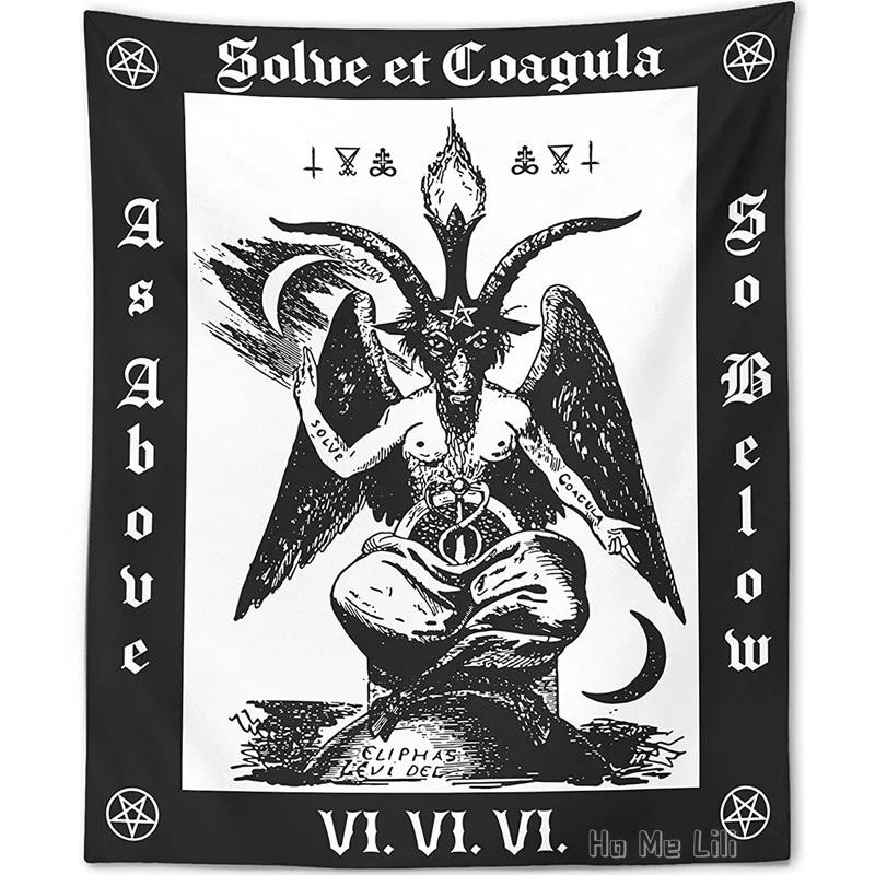 

Occult Goat Head Pentagram Gothic Devil Baphomet Satanic Symbol Black Metal Dark Art Home Decor By Ho Me Lili Tapestry