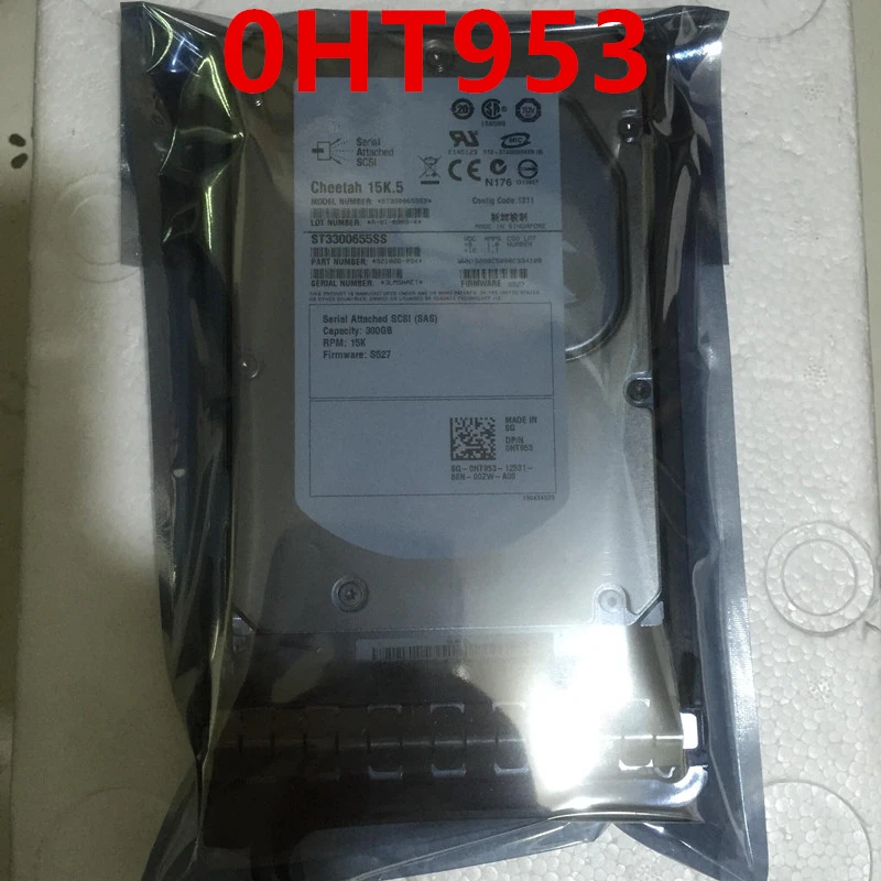 

90% New HDD For Dell 300GB 3.5" SAS 64MB 15000RPM For Internal HDD For Enterprise Class HDD For HT953 0HT953 ST3300655SS