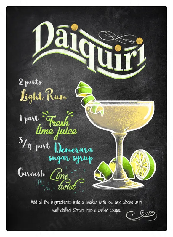 Металлический постер для коктейлей виски старомодные винтажные свежие фрукты