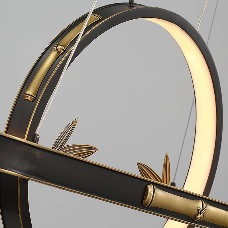 Современный черный креативный бамбуковый дизайн люстра освещение Светодиодная