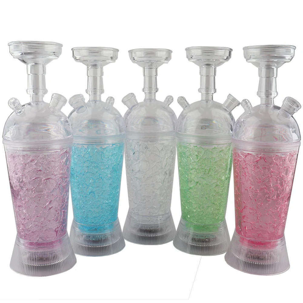 

Acrylic Hookah Cup Set With LED Light Shisha water Pipe pen Hose Bowl Charcoal Holder Chicha Narguile Accessories