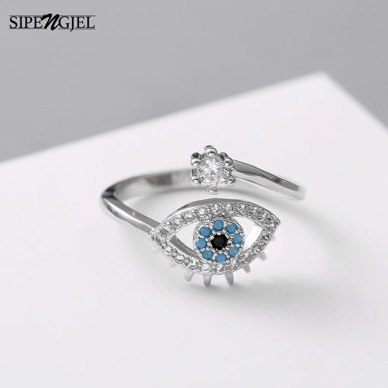 SIPENGJELFashion блестящие кубические циркониевые турецкие кольца для глаз Простые